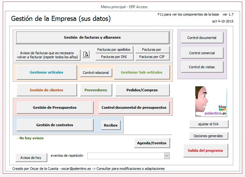 Palentino Blog - Presupuestos y clientes en Access. #plantilla avanzada ERP