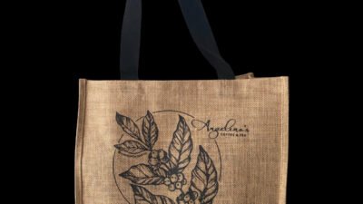 Jute Grocery Tote - Angelino's Coffee